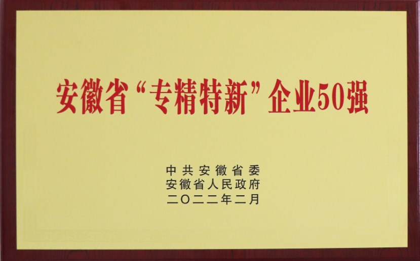 安徽省專精特新企業(yè)50強(qiáng)